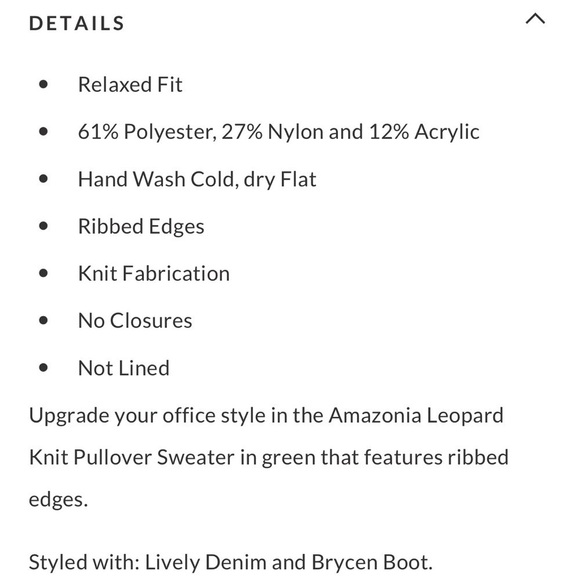 VICI Amazonia Green Leopard Print Sweater large New with tags - Picture 11 of 11